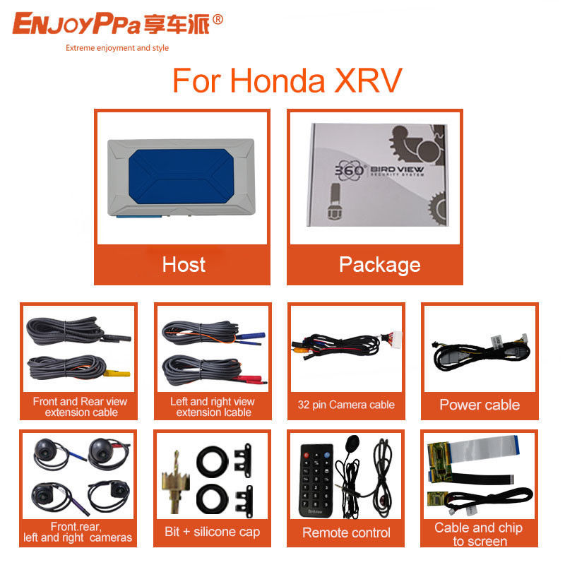 High Safety 360 Car Camera System für Honda XRV mit Schleifenaufnahme